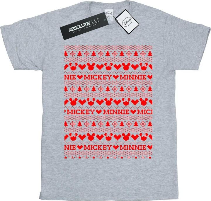 Disney Mickey And Minnie Christmas Fair Isle TShirt (M)