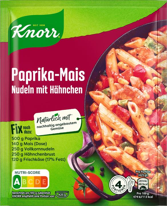 Produktbild Knorr Familien-Fix Paprika-Mais Nudeln mit Hähnchen (42 g)