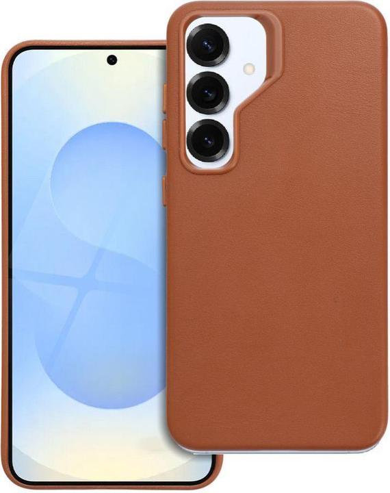 Actual product image OEM Back panel cover LEATHER MAG COVER case for SAMSUNG S25 brown