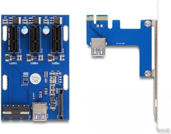 Immagine prodotto Delock Scheda riser PCI Express x1 a 3 x PCIe x1 con cavo USB da 50 cm