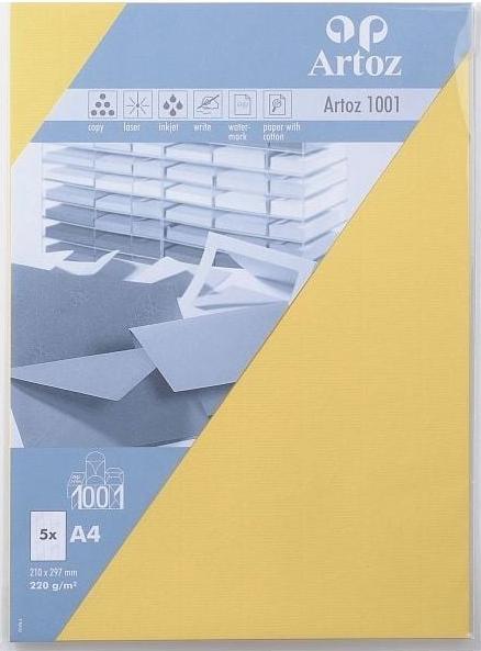 Artoz Karten 1001 107696142 220g, gelb 5 Blatt (A4, 220 g/m², 5 x)