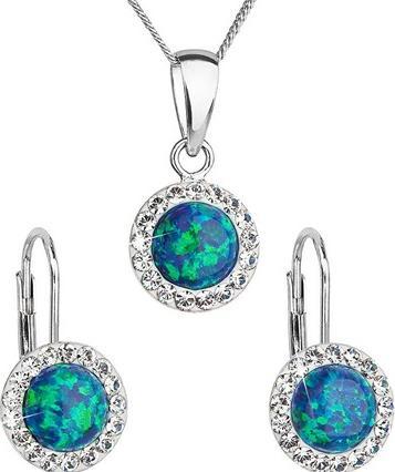 Evolution Group - Glittering jewelry set with Preciosa crystals 39160.1 & green s.opal (earrings.