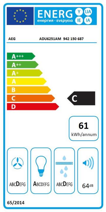 Energie-Label AEG Adu6251am (Unterbauhaube)