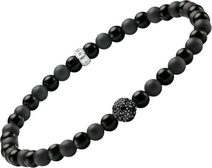 Immagine prodotto Thomas Sabo Bracciale talismano energia positiva ossidiana (19 cm, Argento 925)