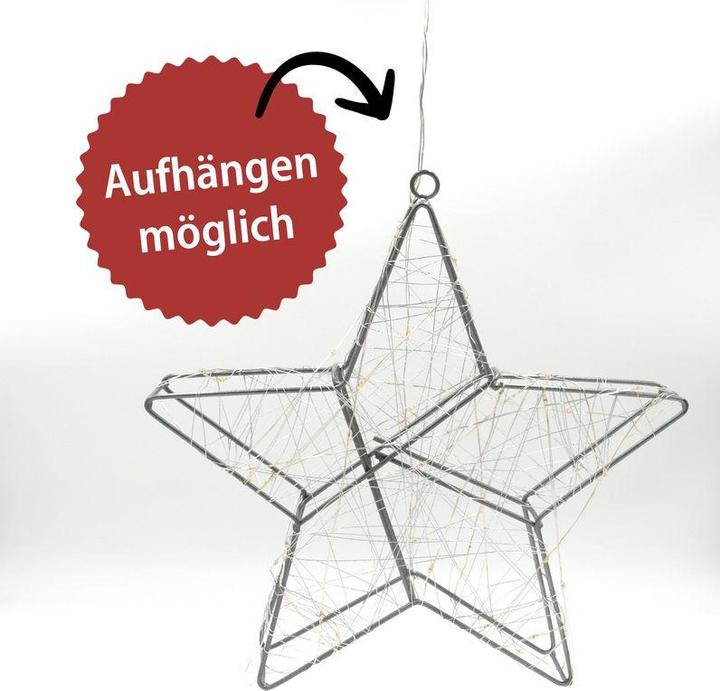 Produktbild Hermex LED-Stern LED-Weihnachtsstern Leuchtstern Metallstern Drahtstern