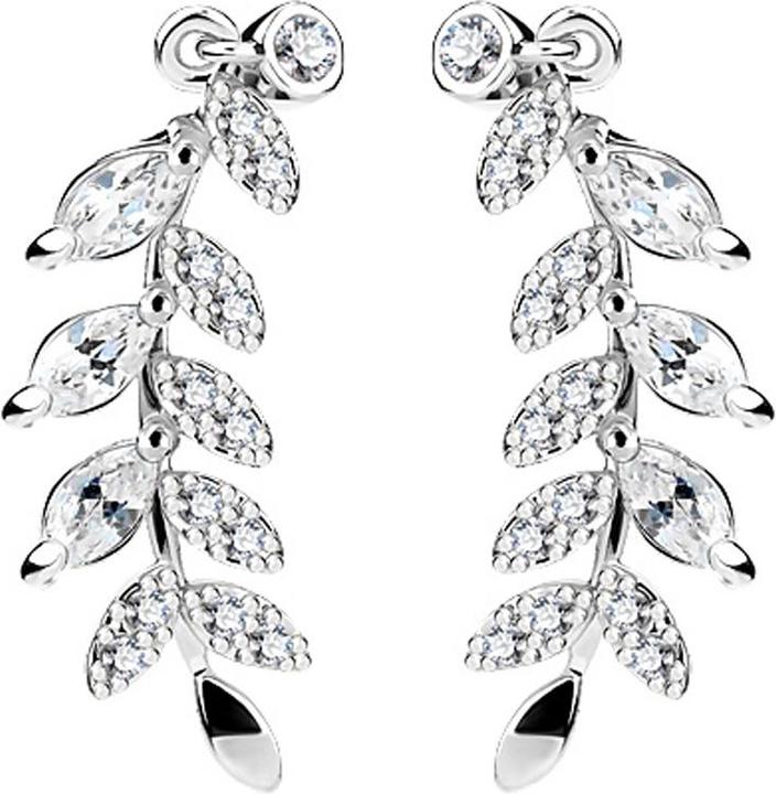 Immagine prodotto Star Piercing Orecchino Ear Climber in argento con foglia di cristallo (Ottone)