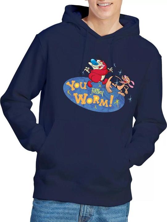 Immagine prodotto Ren & Stimpy You Filthy Worm! Felpa con Cappuccio Uomo (M)