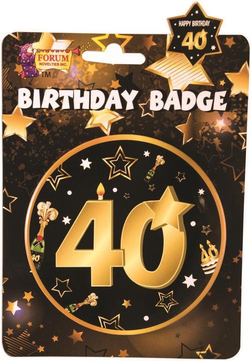 Actual product image Bristol Novelty Badge 40th Birthday