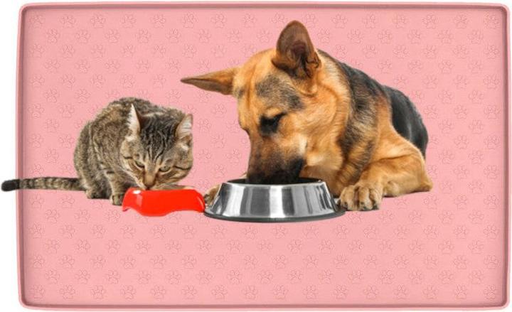 Actual product image Hermex Silicone Food Bowl Mat Floor Protector Dog Food Mat Pink