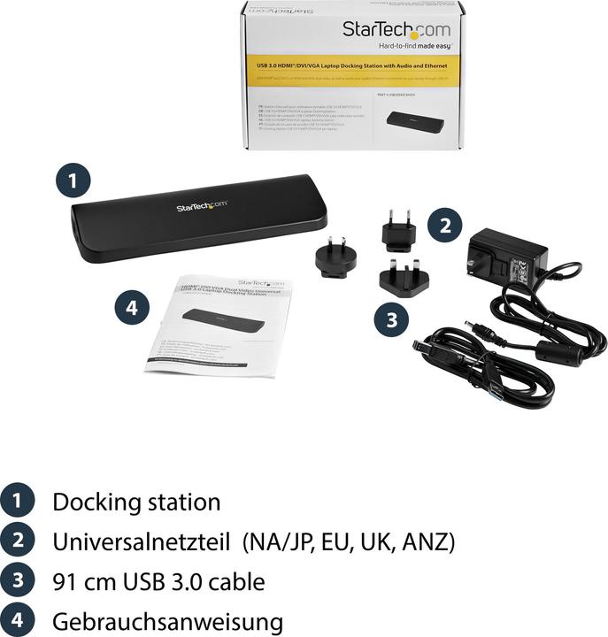 Produktbild StarTech Usb3sdockhdv (USB-B, 1 Ports)