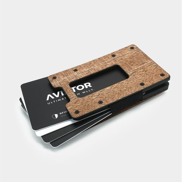 Immagine prodotto Aviator Portafoglio SLIDE, in legno e fibra di carbonio con clip per contanti AirTag