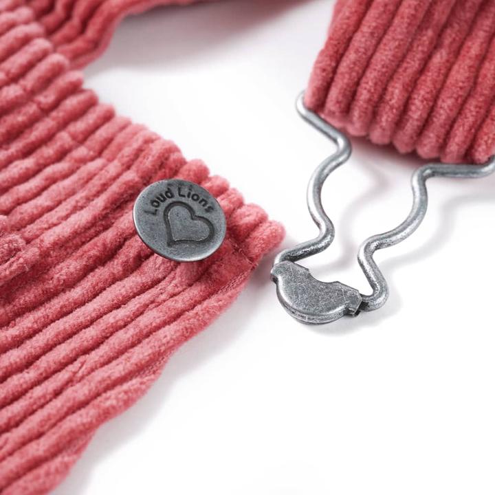 Immagine prodotto VidaXL Salopette per bambini in velluto a coste rosa 92,Materiale: 100 (92)