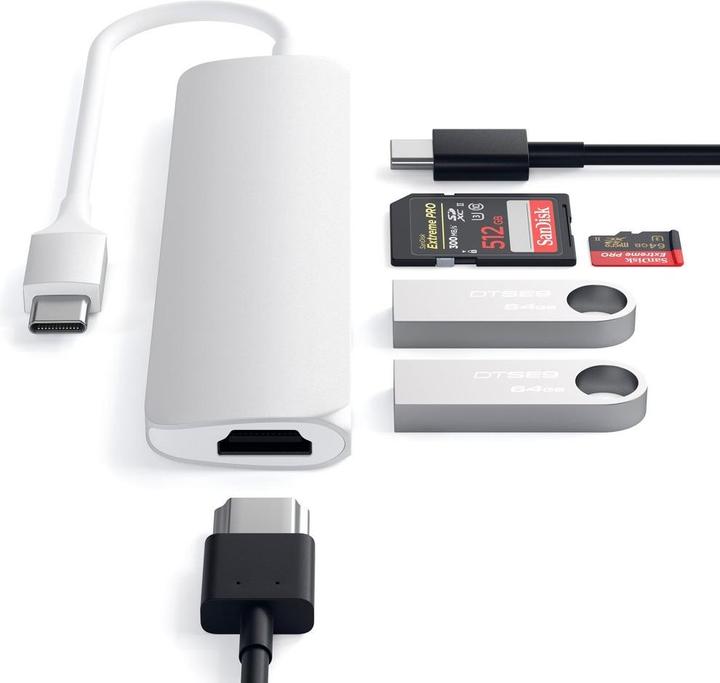 Image du produit Satechi USB-C Slim Multiport V2 (USB-C, 6 Ports)