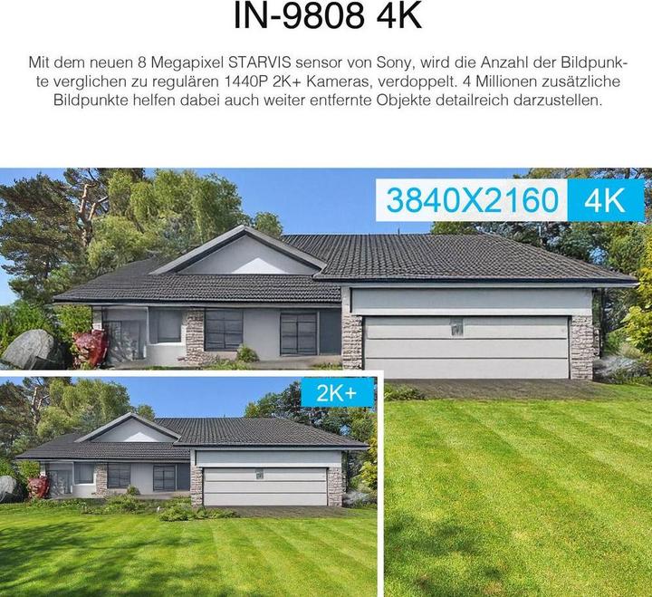 Produktbild Instar IN-9808 4K schwarz 18001 IP Überwachungskamera (3840 x 2160 Pixels)