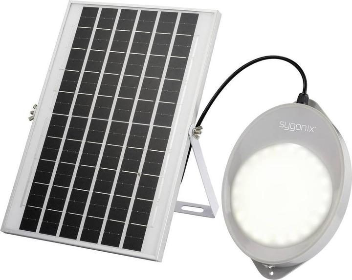 Sygonix SY-5596934 Solar Wall Light with Motion Detector 10W Neutral White Grey (250 lm, IP44)
