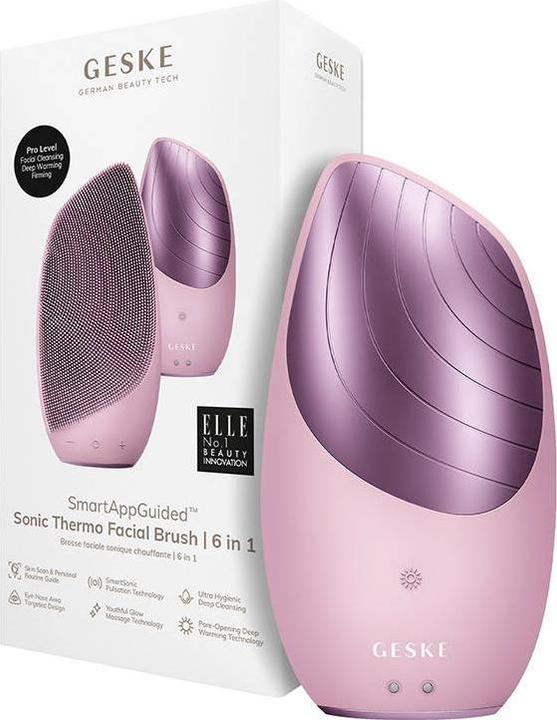 Actual product image Konjac Sponge Soniczna szczoteczka termiczna do twarzy 6w1 Geske z Aplikacją (różowy)