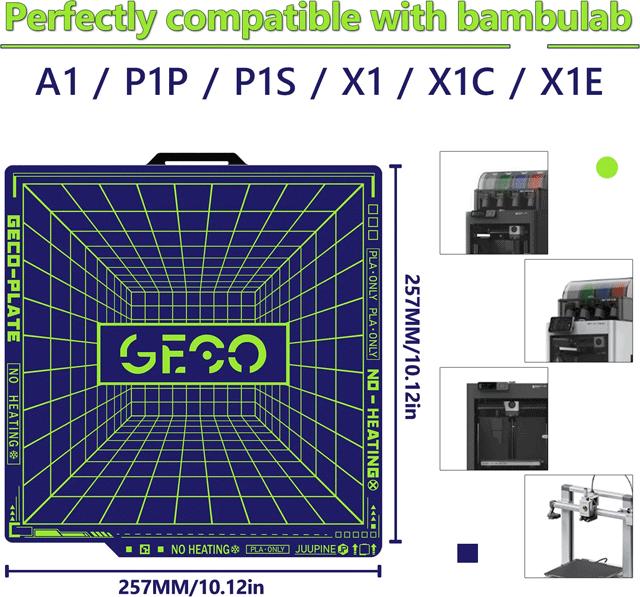 Image du produit 3d-printerstore.ch GECO Buildplate für Bambu Lab P1/X1/A1 (Lit d'impression)