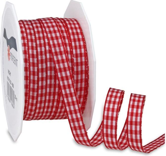 Actual product image Magni VICHY gift ribbon red / white, 20 m decoration ribbon for decorating & handicraft, 10 mm width (Gift ribbon, 1 x)
