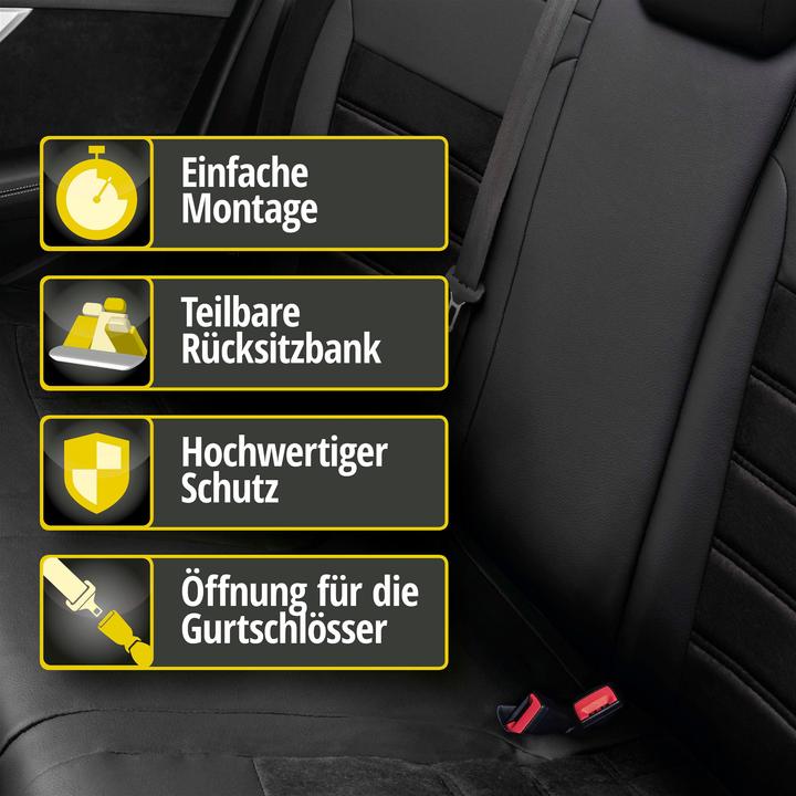 Actual product image Walser Seat cover for Fiat Panda/Panda Classic 09/2003-Today, 1 rear seat cover