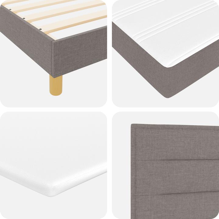 Immagine prodotto VidaXL Letto a molle con materasso Taupe 200x200 cm in tessuto (200 x 200 cm)