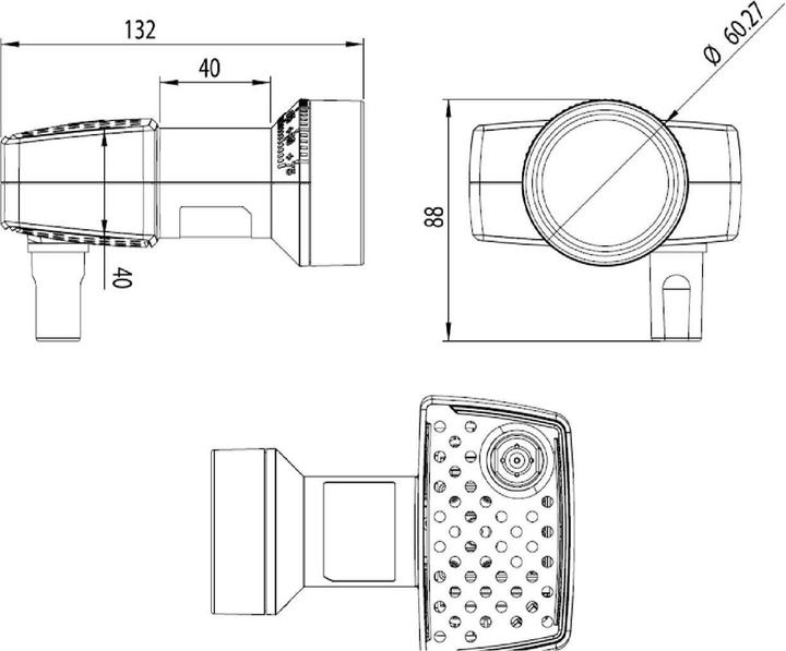 Immagine prodotto inverto Convertitore di segnale Unicable II (Quattro LNB, 40mm)