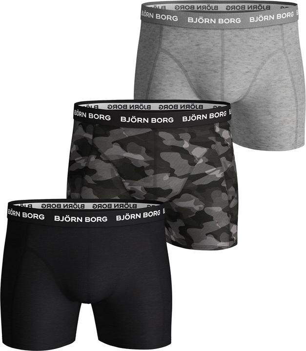 Björn Borg Boxershorts Casual Stretch 'BB Shadeline' (S, 3er Pack)