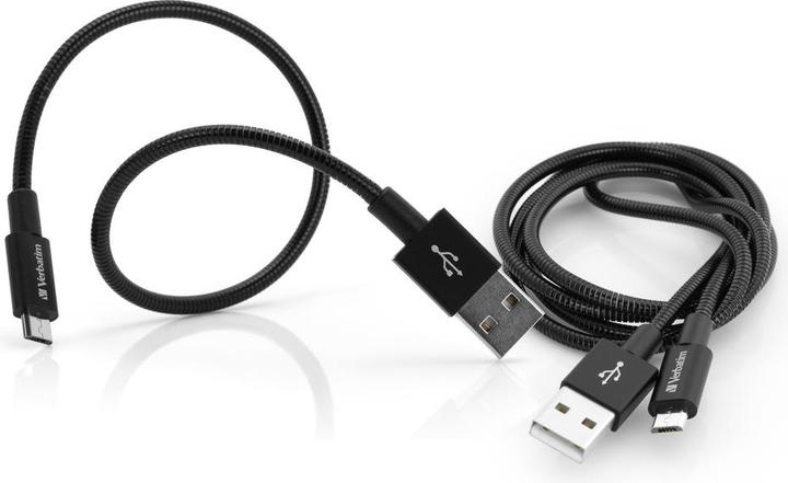 Produktbild Verbatim Micro USB Cable Sync & Charge 100cm black + 30 cm black (1 m, USB 2.0)