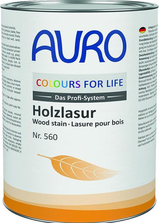 Actual product image AURO Holzlasur 560-01 farblos 0.75 l (Colorless, Transparent, 0.75 l)