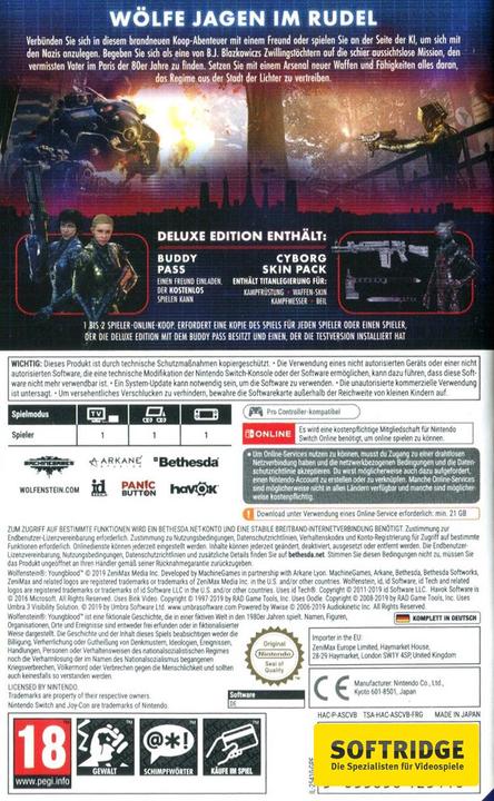 Produktbild Bethesda Wolfenstein: Youngblood - Deluxe Edition (Switch, DE)