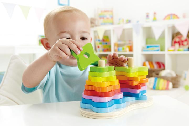 Actual product image Hape Rainbow pegging game 19 pcs.