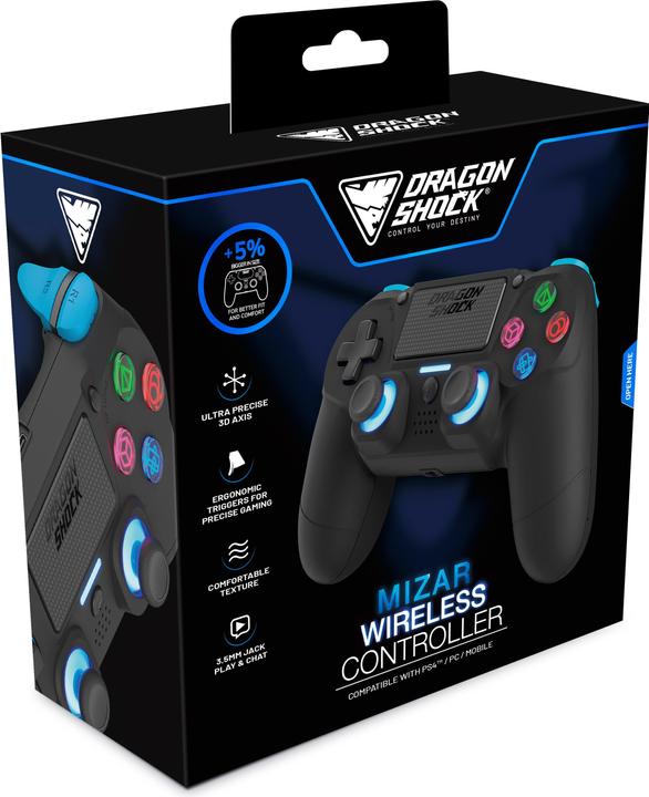 Image du produit DragonShock Controller Mizar Wireless noir PS4 (PS4)