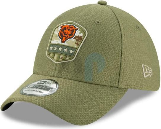 New Era NFL - Chicago Bears - On Field 2019 Salute to Service Olive 39Thirty Cap Oliv LXL (59, 60, 62)