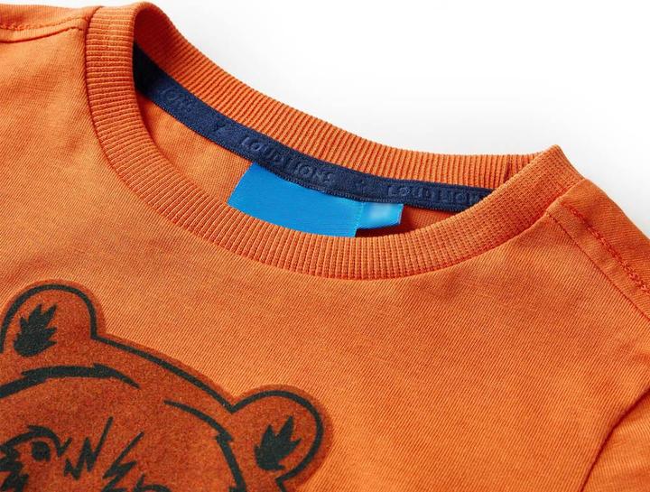 Immagine prodotto VidaXL Camicia da bambino a maniche lunghe arancione scuro 116,Materiale: 100 (116)