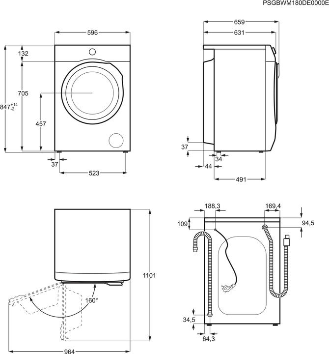 Image du produit Electrolux WAGL2E500 (9 kg, Gauche)