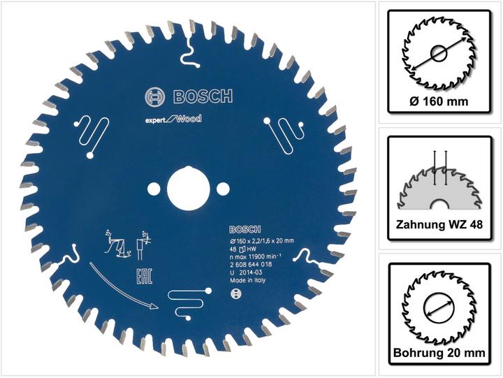 Actual product image Bosch Professional Zubehör Circular saw blade Expert for Wood, 160 x 20 x 2.2 mm, 48