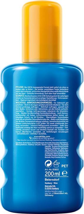 Immagine prodotto NIVEA 85803 (Spray solare, SPF 30, 200 ml)