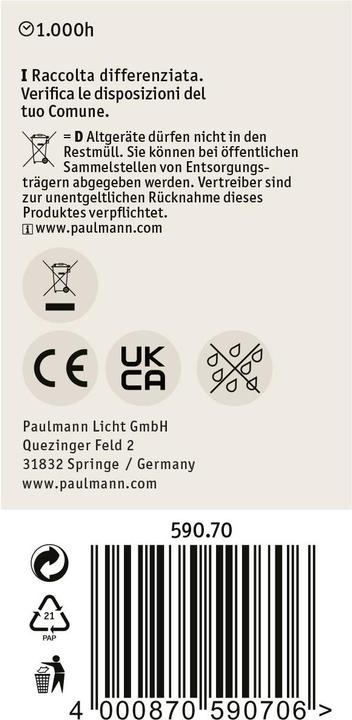 Produktbild Paulmann Allgebrauchslampe Schwarzlicht (E27, 75 W, 105 lm, 1 x)