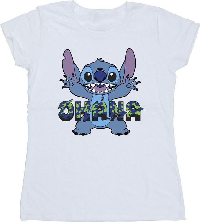 Disney Lilo And Stitch Ohana Blue Glitch TShirt (S)