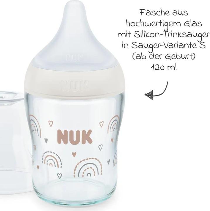 Actual product image NUK Babyflaschen Glas-Flasche 3er Pack Perfect Match 120 ml (120 ml)