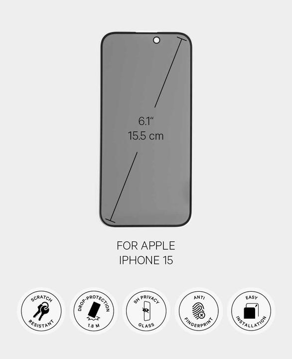 Image du produit Paladin Protecteur d'écran de confidentialité (1 pièce(s), Apple iPhone 15)