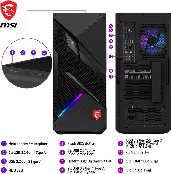 Actual product image MSI MPG Infinite X2 14NUG7-460AT (Intel Core i7-14700KF, 32 GB, 1000 GB, GeForce RTX 4080 SUPER)