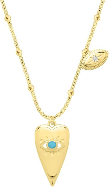 Immagine prodotto Candy Collana con occhio di Nazar, argento 925, placcato oro (Placcato oro 18k, Argento 925, 42 - 45 cm)