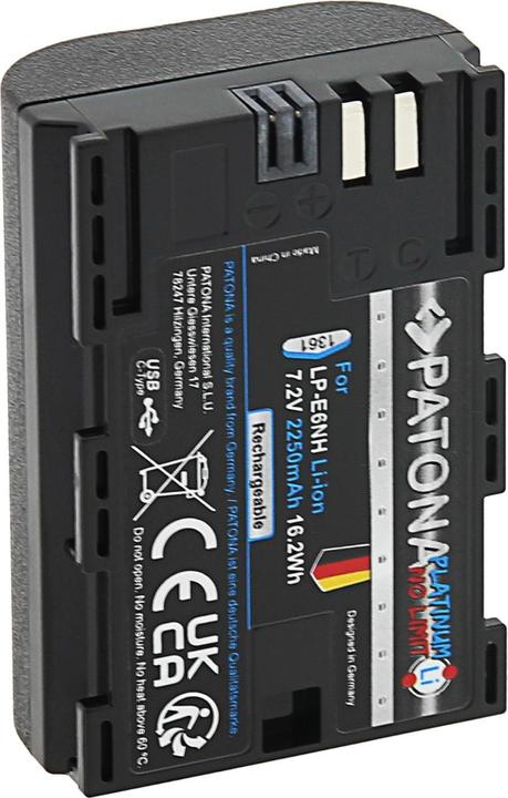 Produktbild Patona Platinum Akku mit USB-C Input Canon LP-E6NH (Kamera Akku)