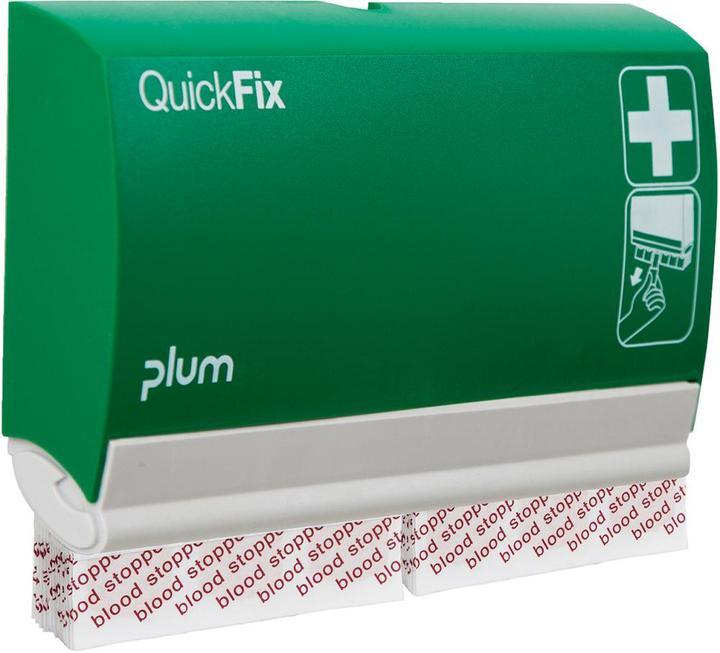 Plum QuickFix plaster dispenser, with 2x45 Blood Stopper plasters, green/white (1 x)