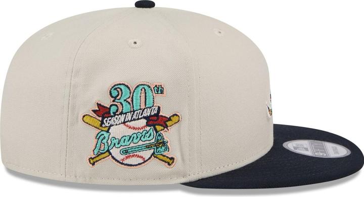 Actual product image New Era 9Fifty Snapback Cap - FLORAL Atlanta Braves stone