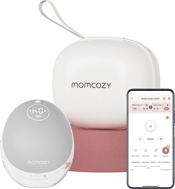 Momcozy Tire-lait mains libres M9 gris paquet unique