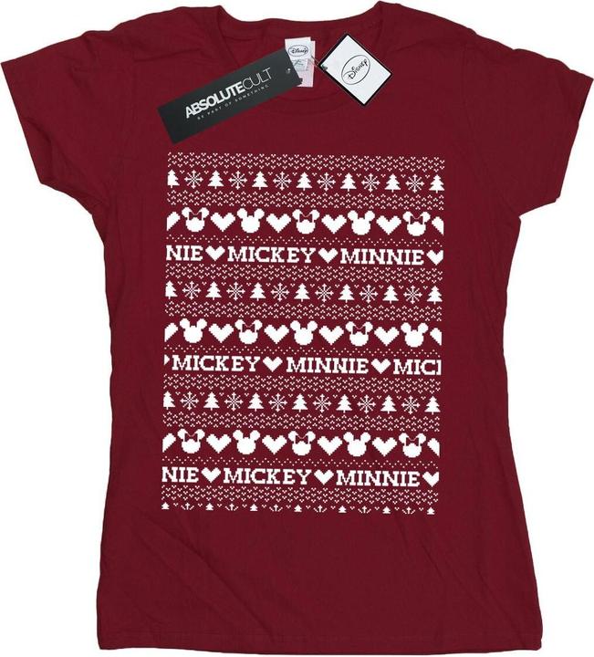 Disney Mickey And Minnie Christmas Fair Isle TShirt (XL)