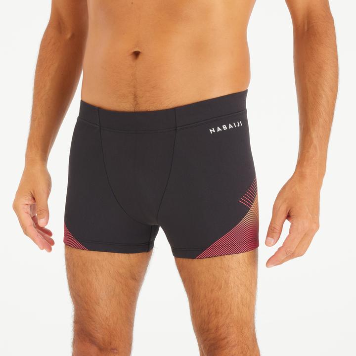 Image du produit Nabaiji Boxer de bain natation Homme - 500 Fiti noir tria rouge (50)