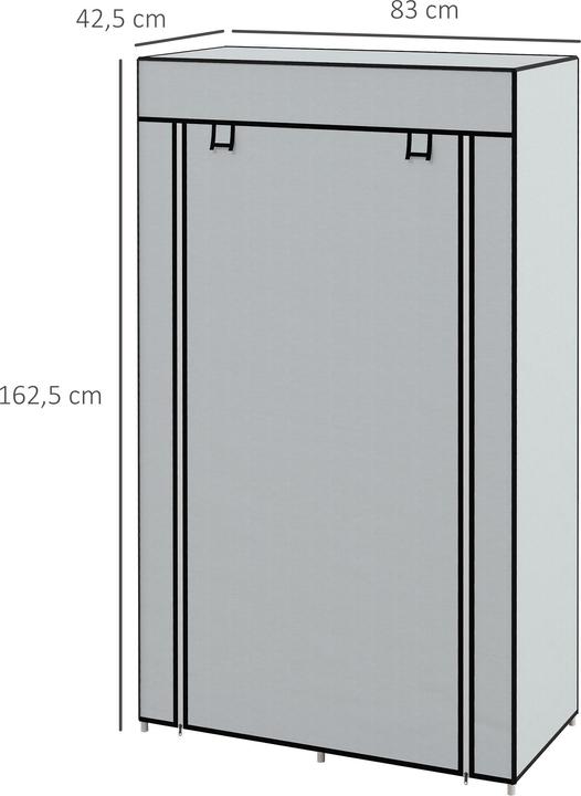 Image du produit Homcom Penderie en tissu avec portes zippées (83 x 42.5 x 162.5 cm)