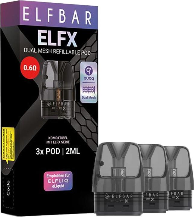 Image du produit Elfbar 3 x ELFX Pod, 0,6 ohms (3 x)